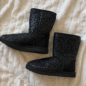UGG Black Leopard Print Women's Boots